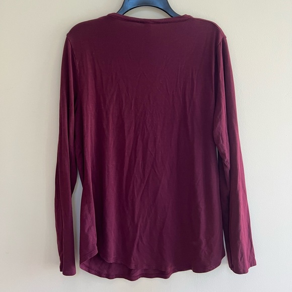 Athleta Nighttime Bliss Sleep Top in Deep Burgundy, Size L - Picture 4 of 8